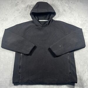 Lululemon Textured Spacer Pullover Hoodie Black Zip Pockets Relaxed Fit Medium